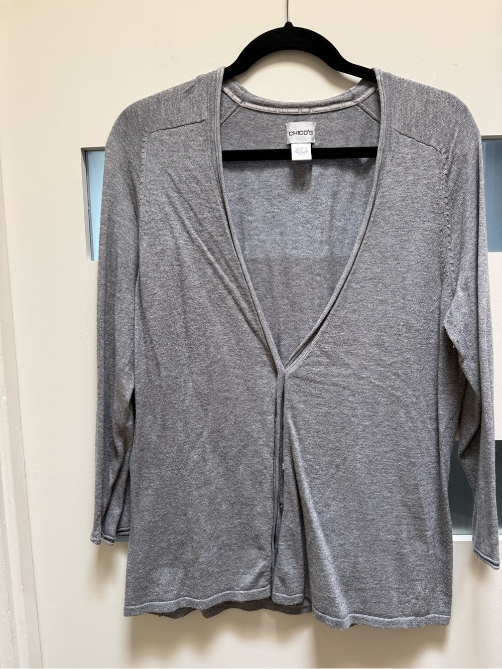 Chico's Light Gray Knit Cardigan